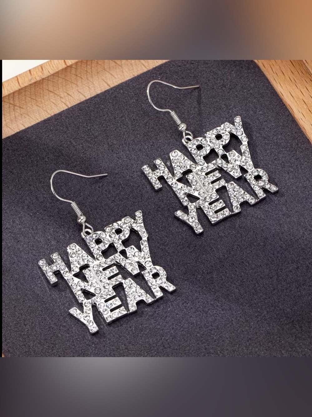Rhinestone Statement Fashion Earrings in Silver NWOT
